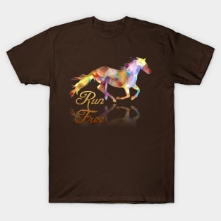 Run Free Colorful Horse Art T-Shirt